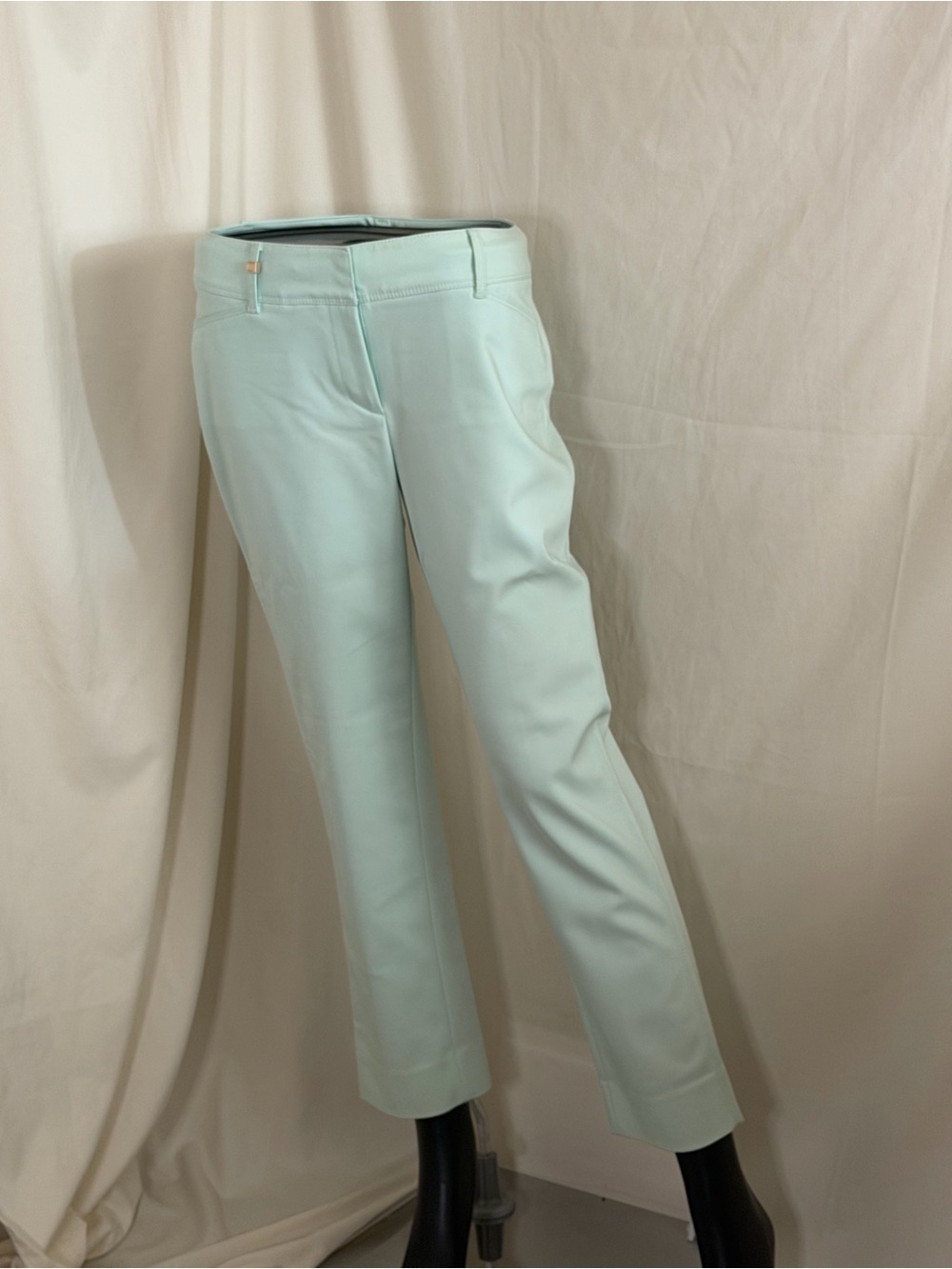 White House Black Market Mint Green Slim Cropped Pants (size 4)